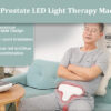Man using a handheld prostate light therapy device at home