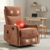 LuxReda Orange Fabric Massage Recliner Chair | Heat & Swivel