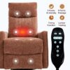 LuxReda Orange Fabric Massage Recliner Chair | Heat & Swivel