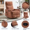 LuxReda Orange Fabric Massage Recliner Chair | Heat & Swivel
