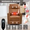 LuxReda Orange Genuine Leather Swivel Recliner