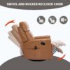 LuxReda Orange Genuine Leather Swivel Recliner