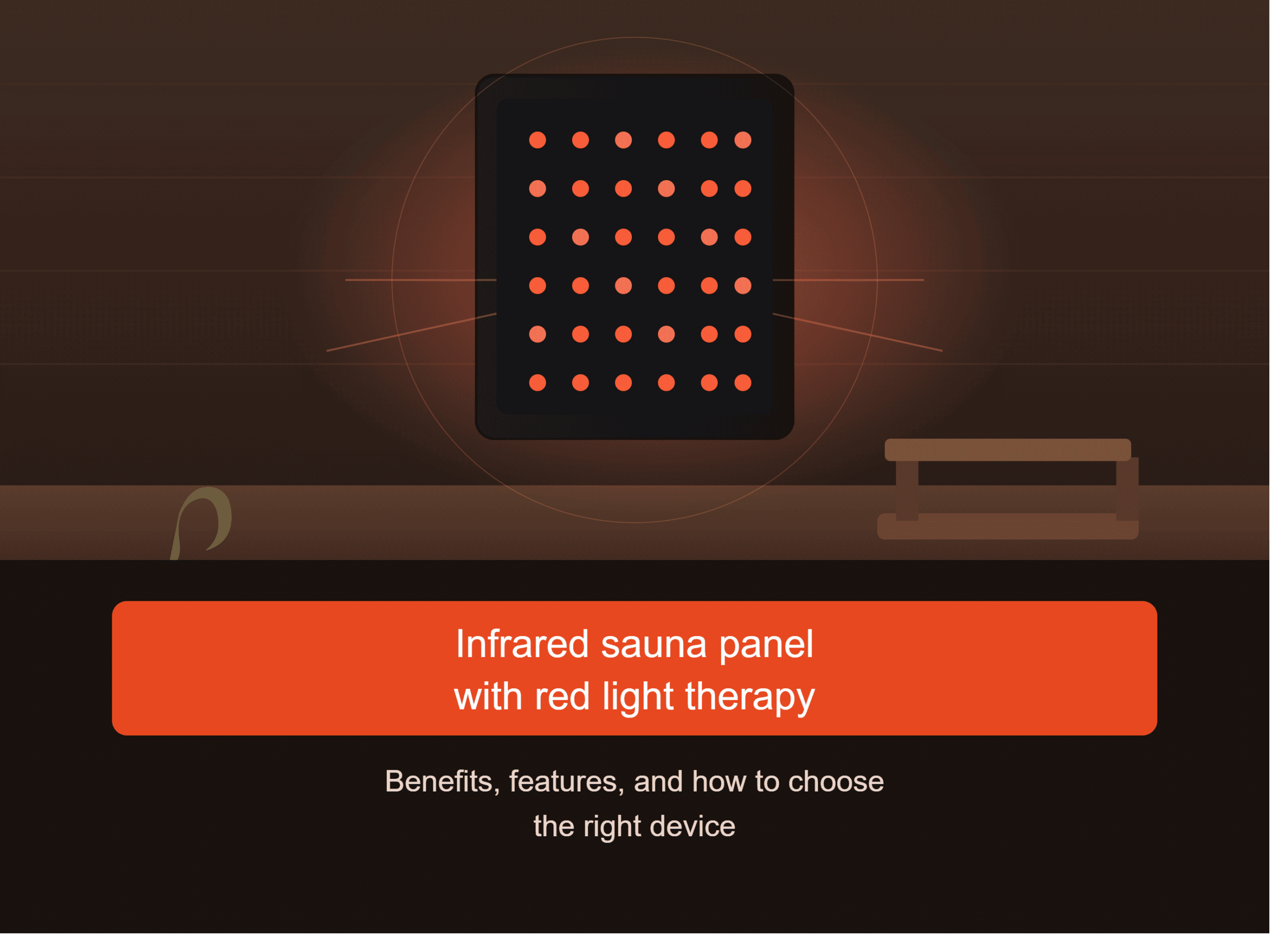 Home wellness room with an infrared sauna panel and red light therapy