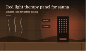 Red light therapy panel installed inside a home sauna